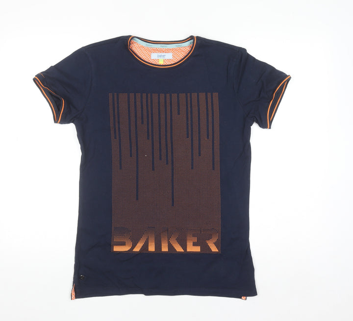 Ted Baker Boys Blue Graphic Logo T-Shirt Age 12-13 Years Short Sleeve Cotton