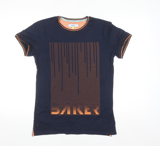 Ted Baker Boys Blue Graphic Logo T-Shirt Age 12-13 Years Short Sleeve Cotton