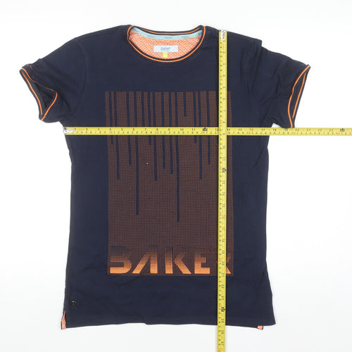Ted Baker Boys Blue Graphic Logo T-Shirt Age 12-13 Years Short Sleeve Cotton