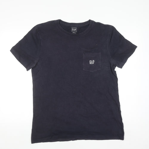 GAP Men's Navy Blue Cotton Pocket T-Shirt Size M Crew Neck