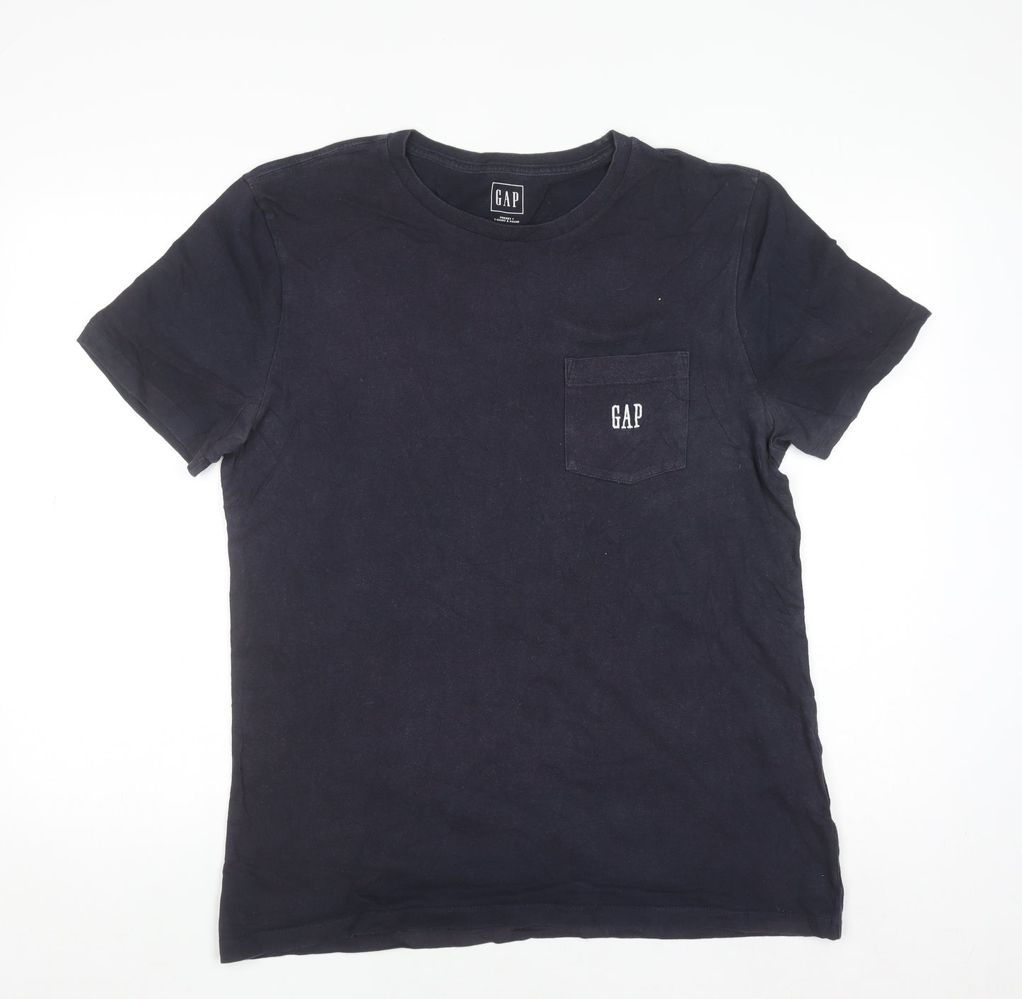 GAP Men's Navy Blue Cotton Pocket T-Shirt Size M Crew Neck
