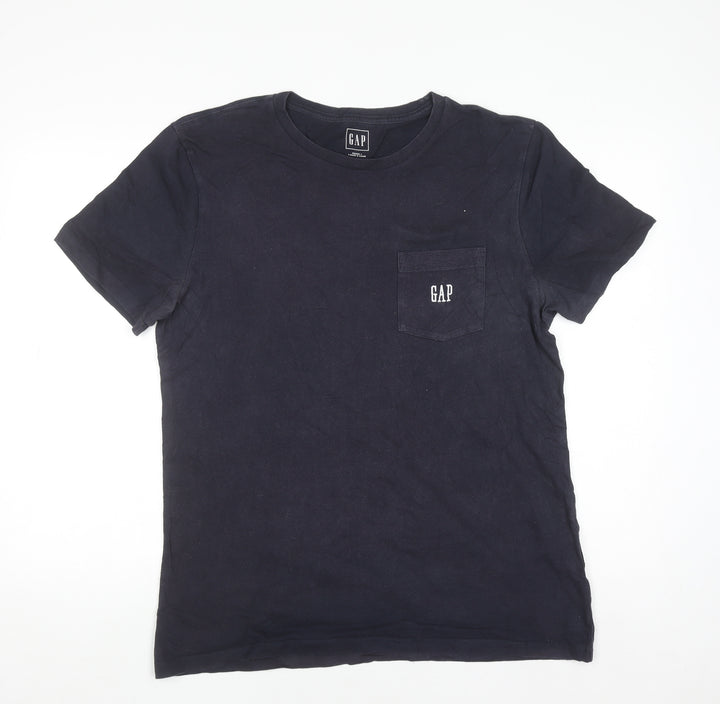 GAP Men's Navy Blue Cotton Pocket T-Shirt Size M Crew Neck