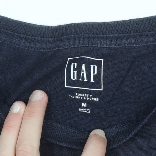 GAP Men's Navy Blue Cotton Pocket T-Shirt Size M Crew Neck