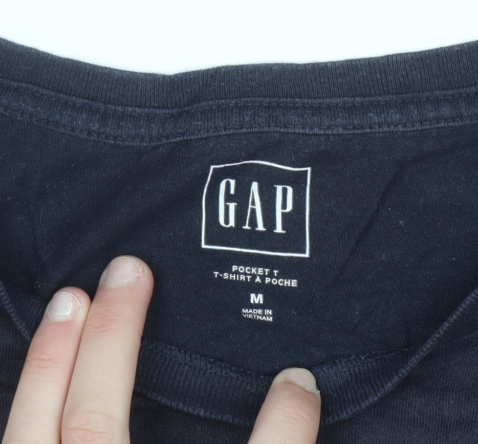 GAP Men's Navy Blue Cotton Pocket T-Shirt Size M Crew Neck