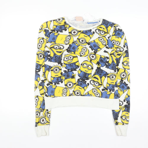 Despicable Me Womens XS Yellow Minions Pullover Sweatshirt