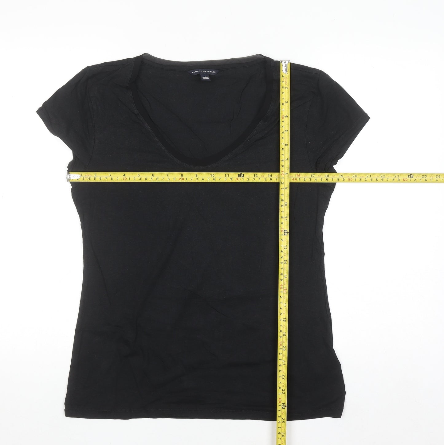 Banana Republic Women’s Black L Slim Fit Scoop Neck T-Shirt