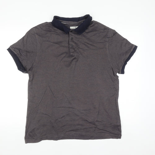 Jasper Conran Men's Brown Cotton Short Sleeve Polo Shirt L