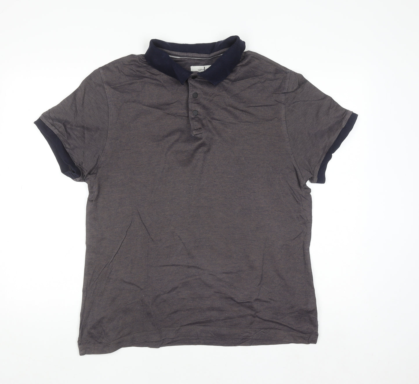 Jasper Conran Men's Brown Cotton Short Sleeve Polo Shirt L