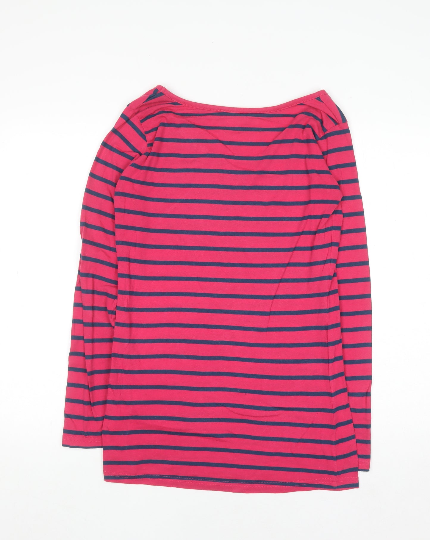 South Women's Pink Striped Long Sleeve Basic T-Shirt Size 12