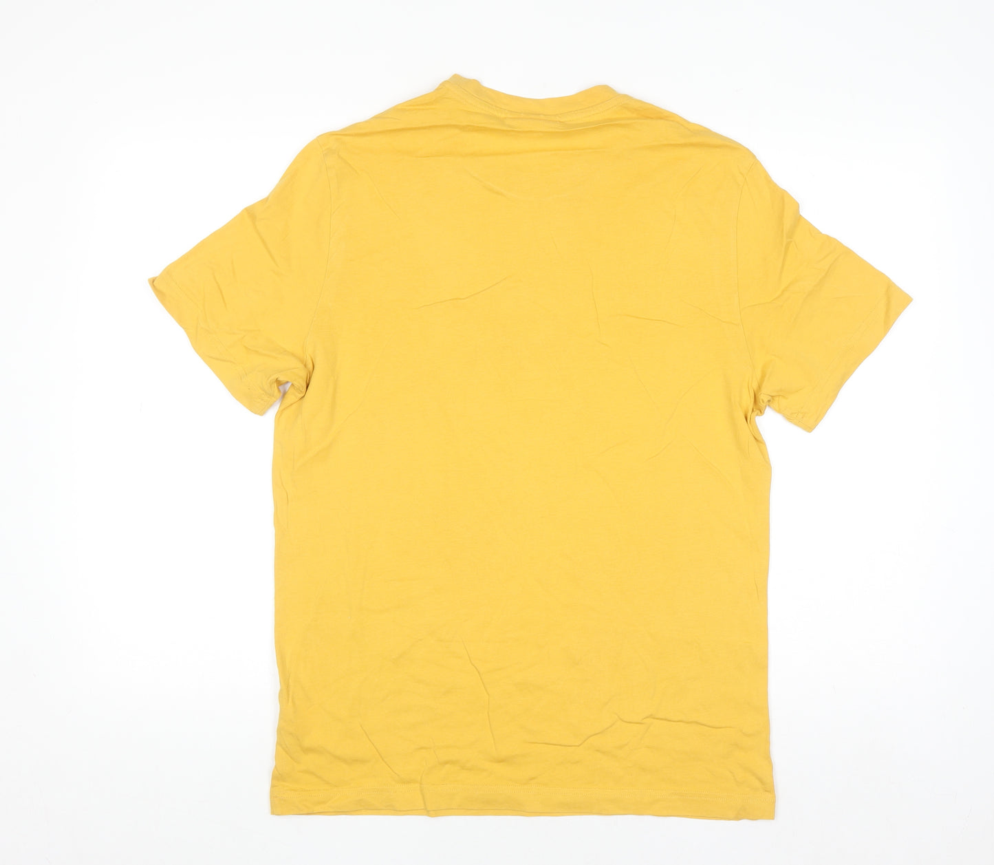Lacoste Men's Yellow Regular Fit Logo Cotton T-Shirt Size L