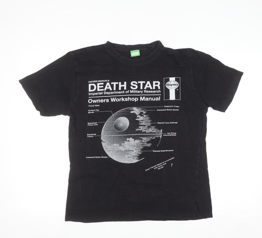 Star Wars Men's Black Death Star Graphic T-Shirt Medium