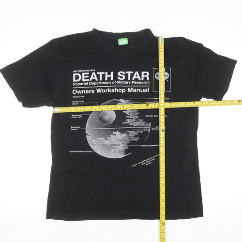 Star Wars Men's Black Death Star Graphic T-Shirt Medium