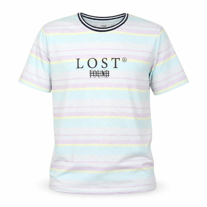 Topman Men's Multicoloured Striped Graphic T-Shirt XS Crew Neck Polyester