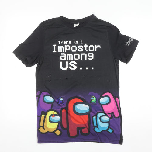 Among Us Boys Black Graphic Short Sleeve T-Shirt 13-14 Years