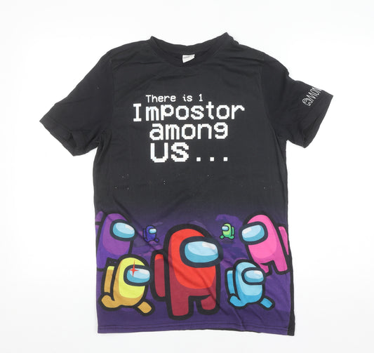 Among Us Boys Black Graphic Short Sleeve T-Shirt 13-14 Years