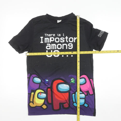 Among Us Boys Black Graphic Short Sleeve T-Shirt 13-14 Years