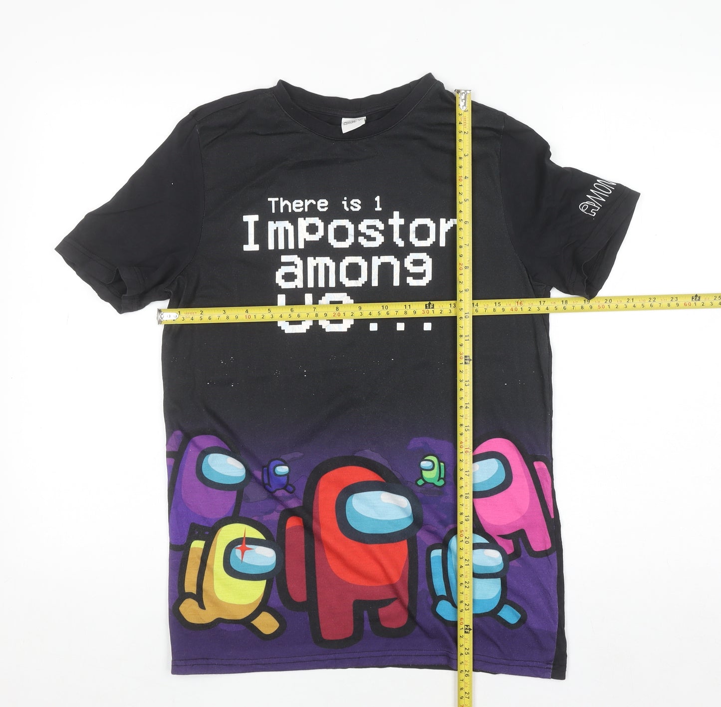 Among Us Boys Black Graphic Short Sleeve T-Shirt 13-14 Years