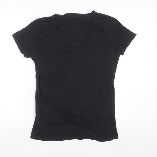 Lee Women’s Black Cotton T-Shirt S Classic Short Sleeve Top