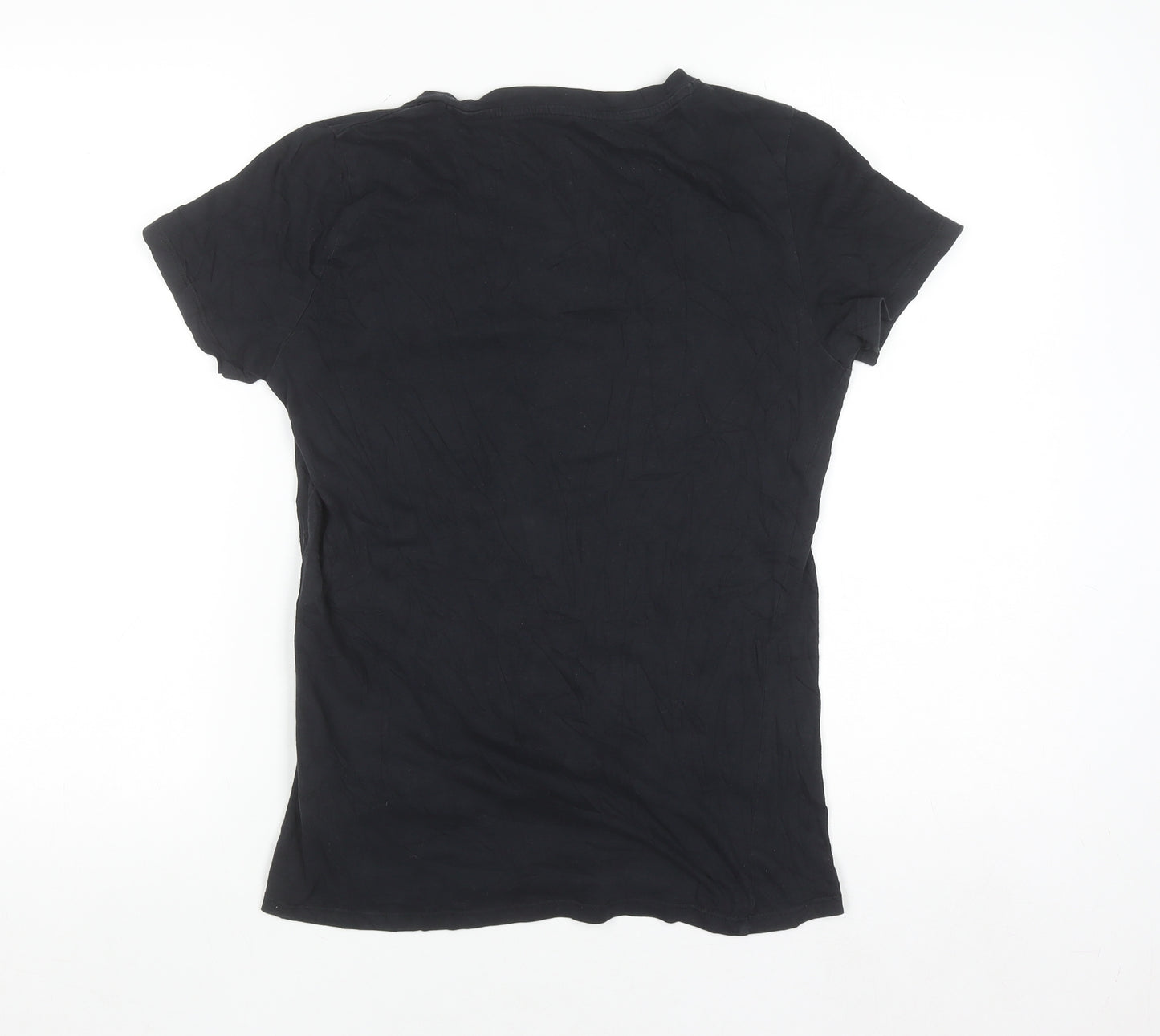 Lee Women’s Black Cotton T-Shirt S Classic Short Sleeve Top