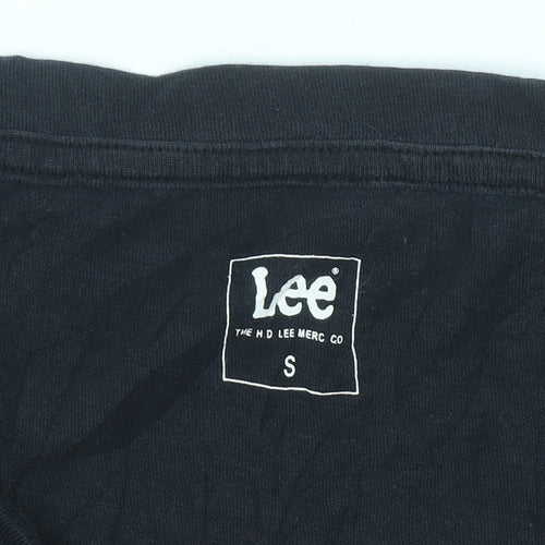 Lee Women’s Black Cotton T-Shirt S Classic Short Sleeve Top