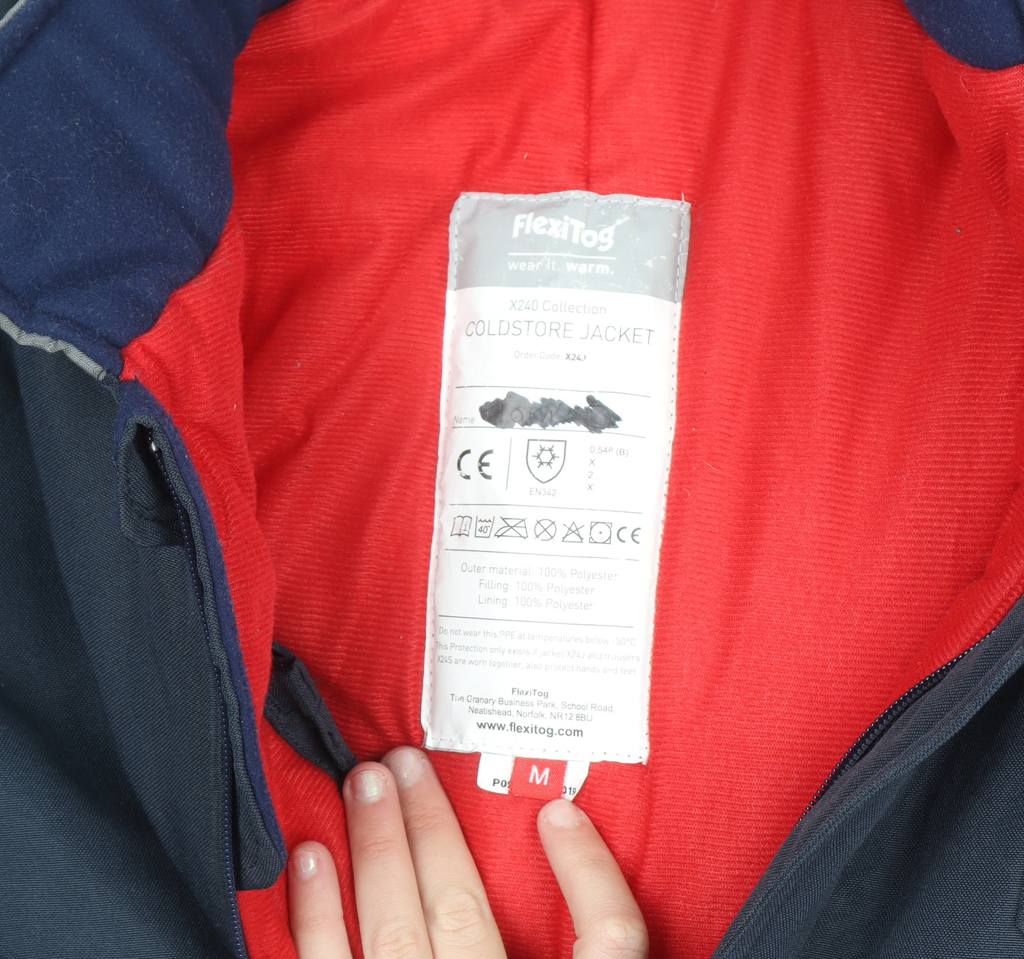 FlexiTog Men's Blue Coldstore Insulated Work Jacket Size M Winter Coat