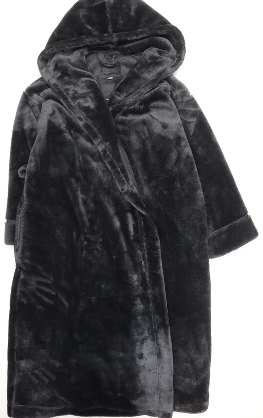 Marks and Spencer Women’s Grey Fleece Hooded Robe XL Winter Warm