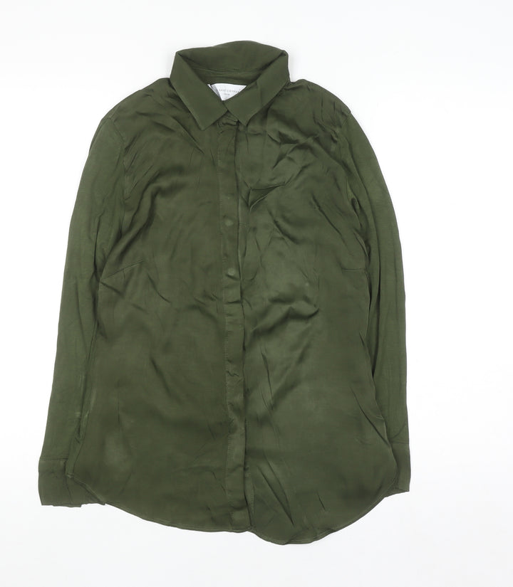 The Shirt Company Women’s Green Long Sleeve Button-Up Blouse UK 8