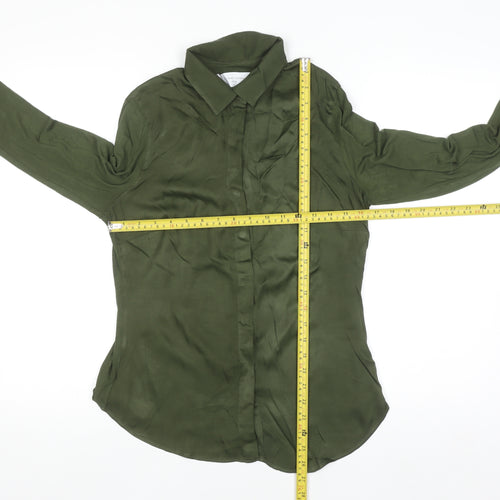 The Shirt Company Women’s Green Long Sleeve Button-Up Blouse UK 8