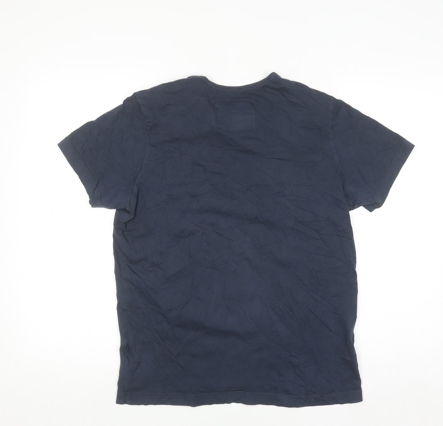 G-Star Raw Men's Navy Graphic Print Cotton Crew Neck T-Shirt Size M