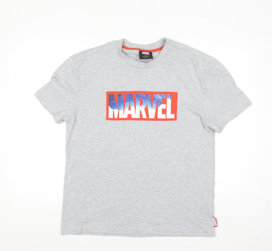 Marvel Men's Grey Graphic Crew Neck Short Sleeve T-Shirt M