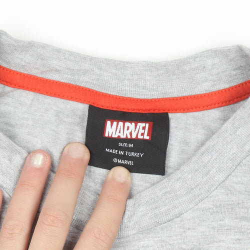 Marvel Men's Grey Graphic Crew Neck Short Sleeve T-Shirt M