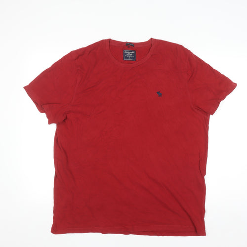 Abercrombie & Fitch Men's Red XL Crew Neck Cotton T-Shirt