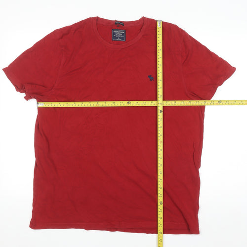 Abercrombie & Fitch Men's Red XL Crew Neck Cotton T-Shirt