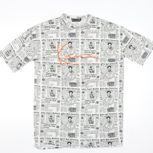 PrettyLittleThing Men’s Black & White Graphic Print Crew Neck T-Shirt XS