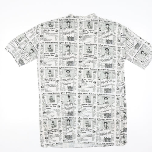 PrettyLittleThing Men’s Black & White Graphic Print Crew Neck T-Shirt XS