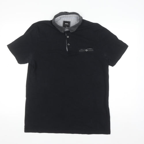 Burton Menswear London Black Short Sleeve Polo Shirt M Regular Fit