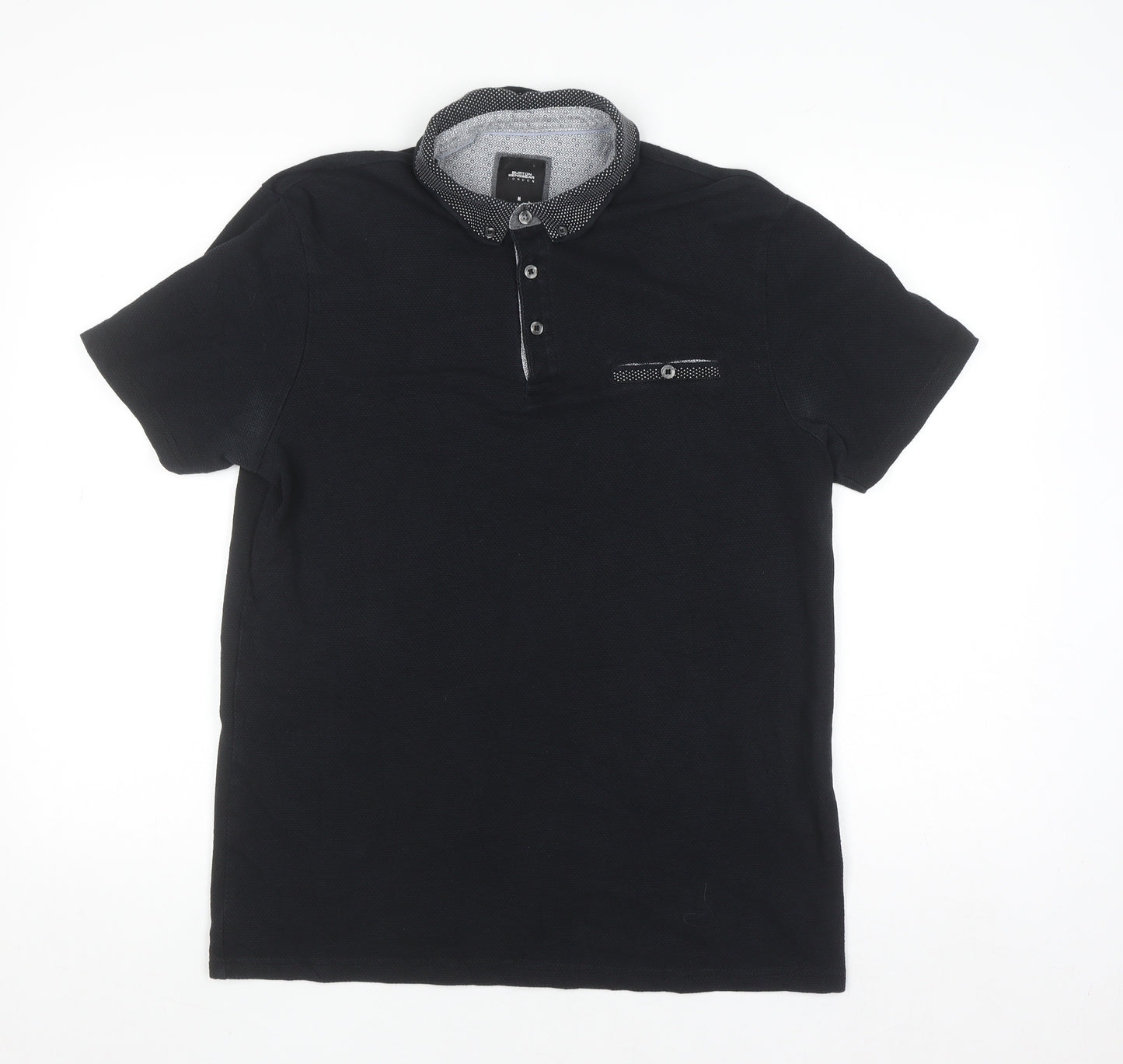 Burton Menswear London Black Short Sleeve Polo Shirt M Regular Fit