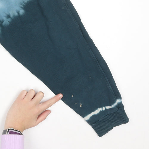 Zara Womens Blue Tie Dye Crew Neck Pullover Sweatshirt XL