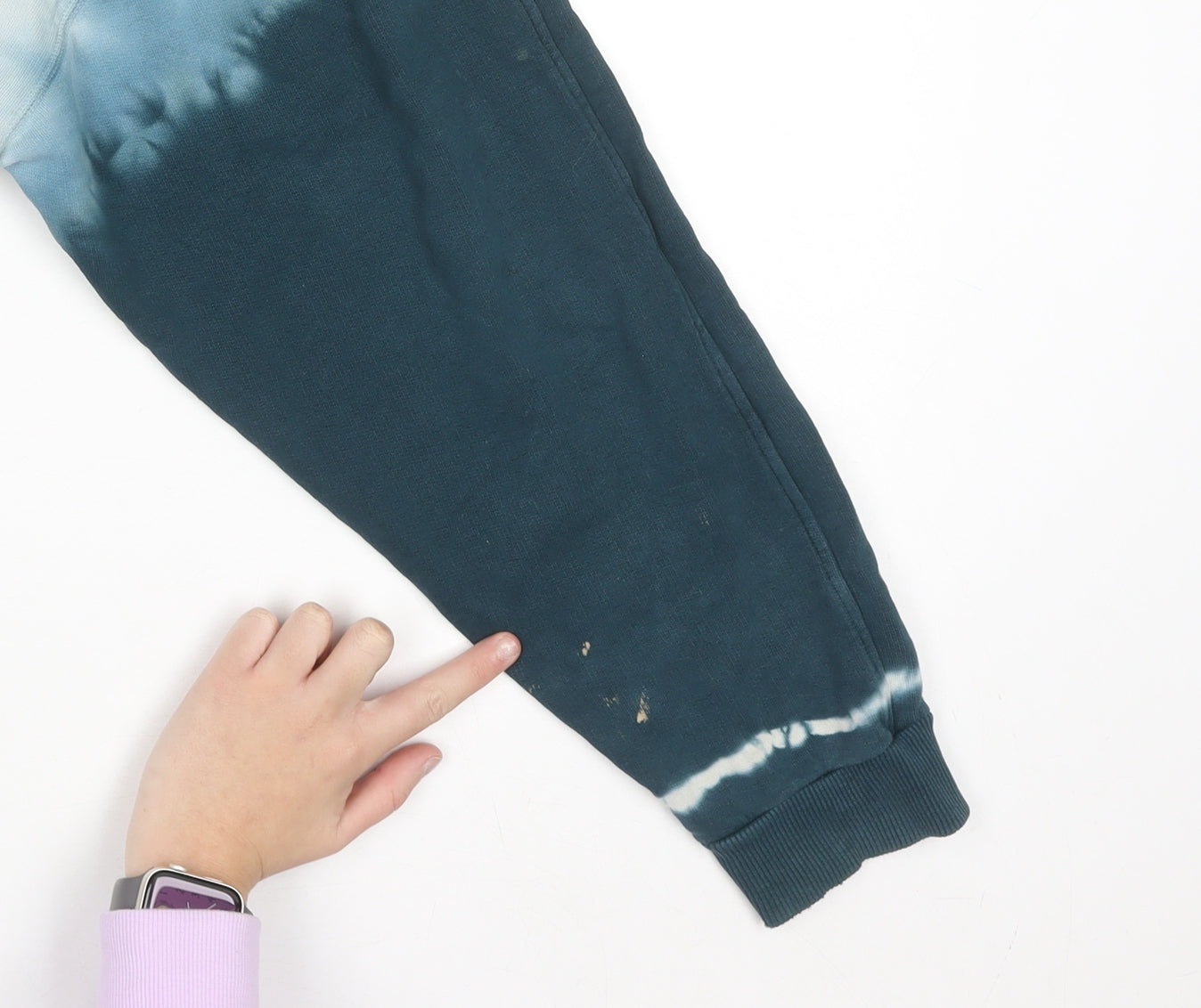 Zara Womens Blue Tie Dye Crew Neck Pullover Sweatshirt XL