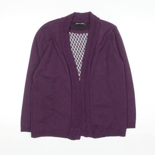 Jenny Loyd Womens Purple Knit Long Sleeve Open Cardigan M