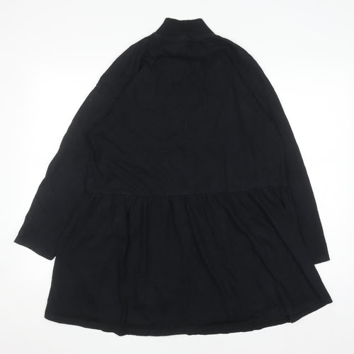 ASOS Women Black Size 12 Shift Dress Long Sleeve High Neck