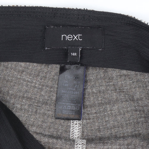 Next Women Grey Check Slim Tapered Trousers Size 14R