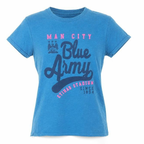 MCFC Women's Blue Army T-Shirt Size 12 Blue Short Sleeve Crew Neck