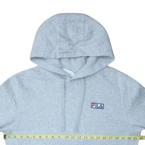 Fila Men’s Grey Pullover Hoodie Small Regular Fit Fleece