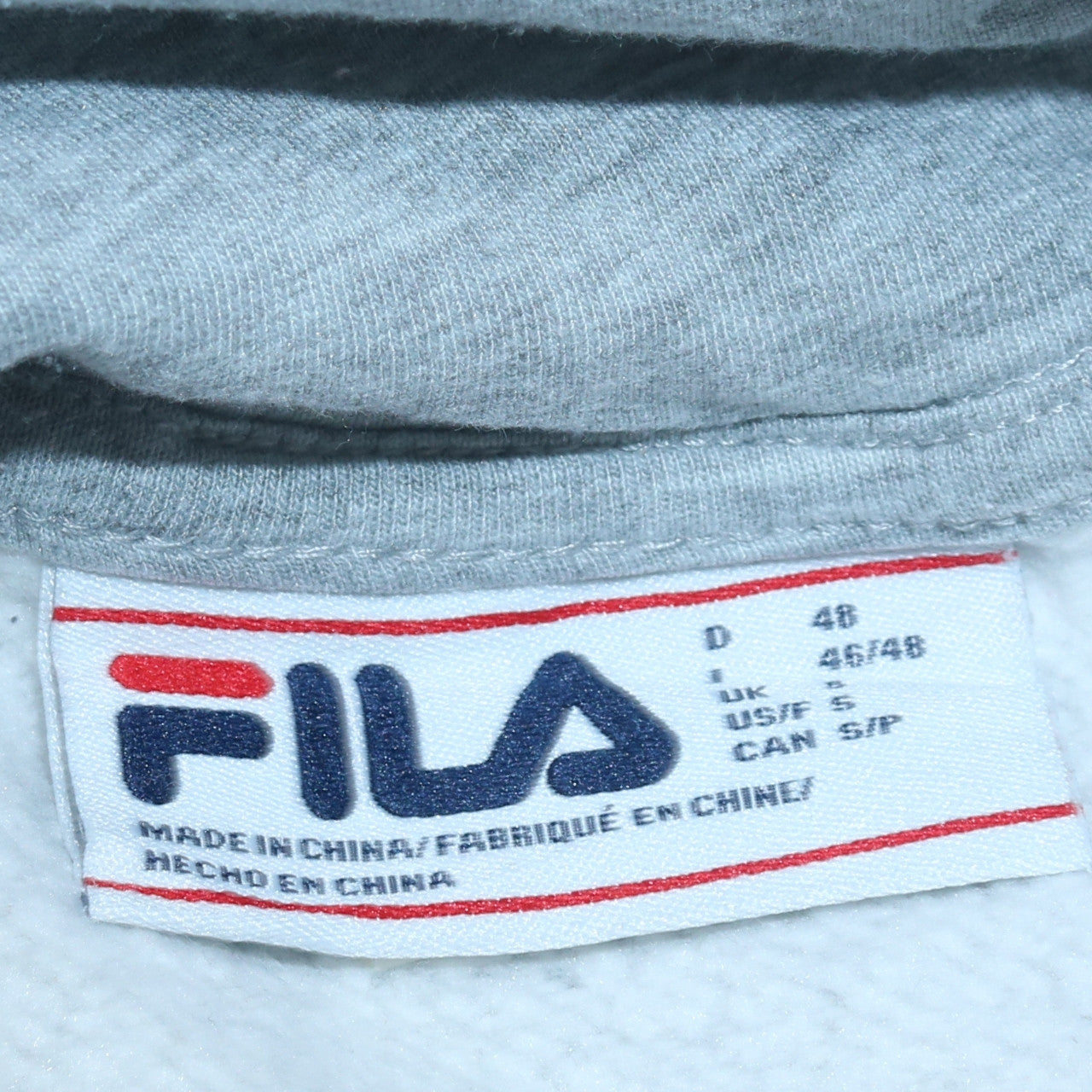 Fila Men’s Grey Pullover Hoodie Small Regular Fit Fleece