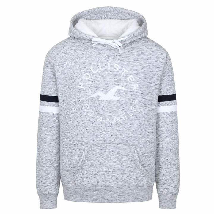 Hollister Men's Grey XS Pullover Hoodie with Logo Design
