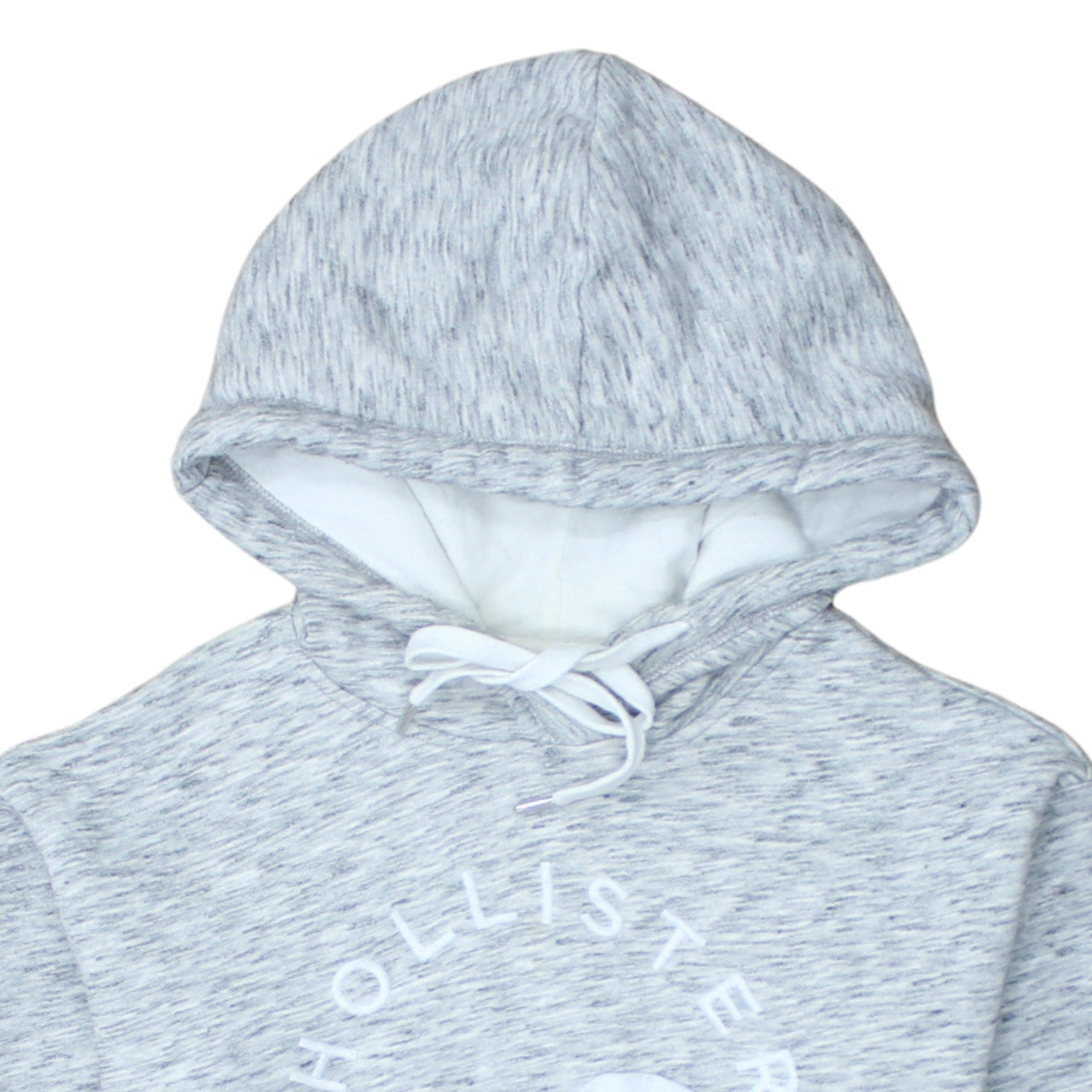 Hollister Men's Grey XS Pullover Hoodie with Logo Design