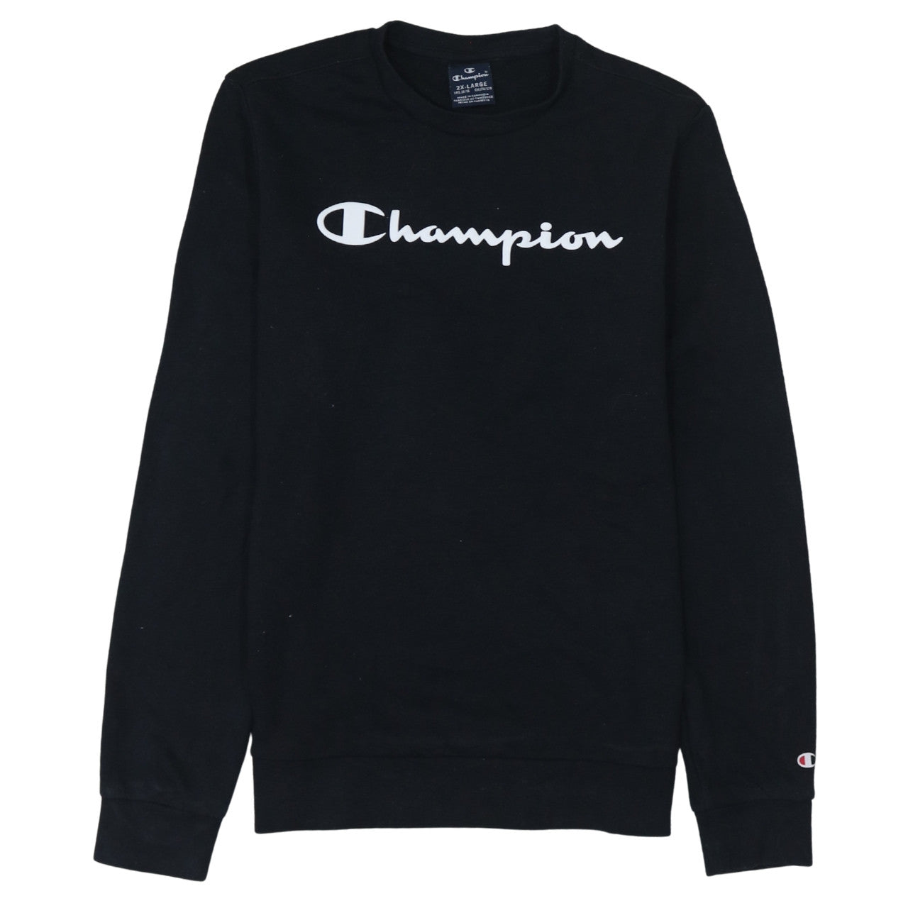 Champion Boys Black 2XL Pullover Fleece Sweatshirt with Logo Print