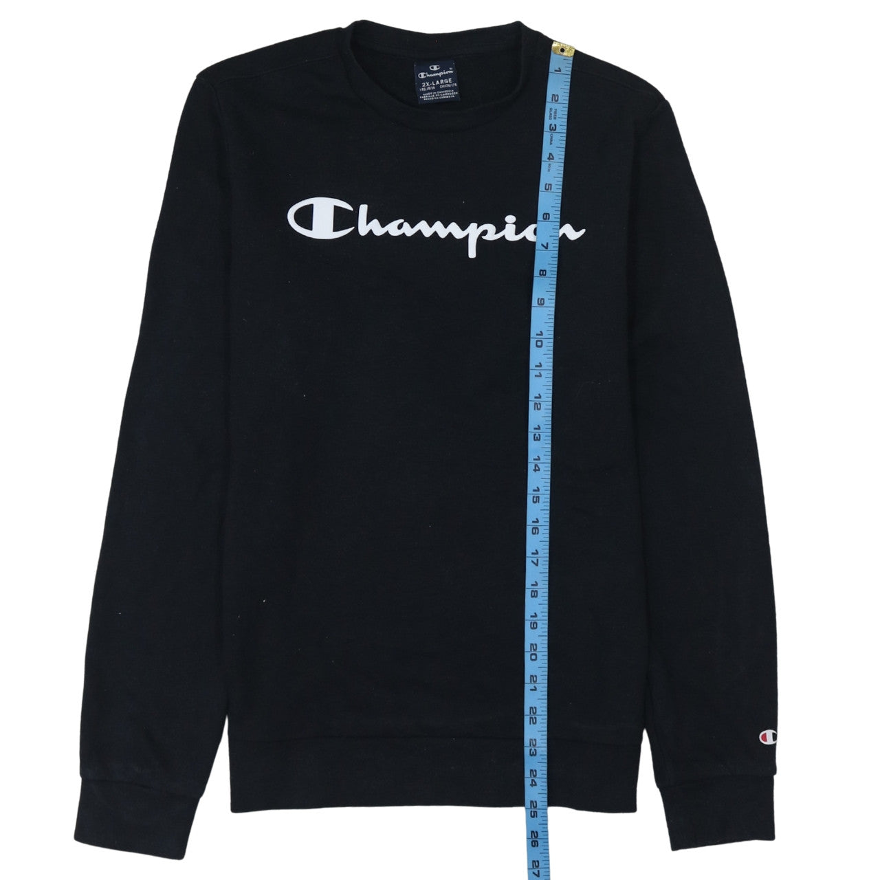 Champion Boys Black 2XL Pullover Fleece Sweatshirt with Logo Print