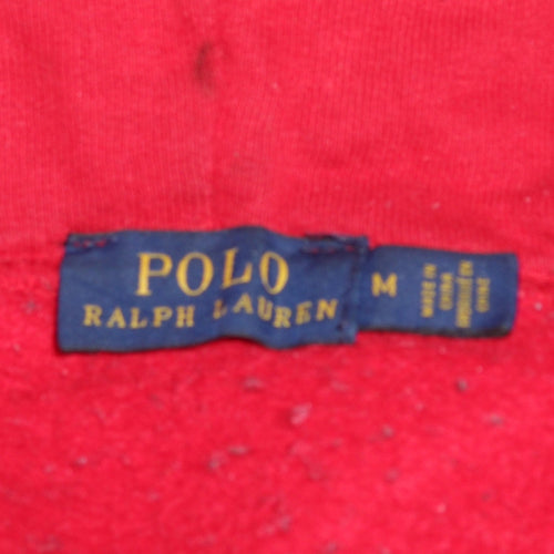Polo Ralph Lauren Men's Red Pullover Hoodie M Logo Graphic